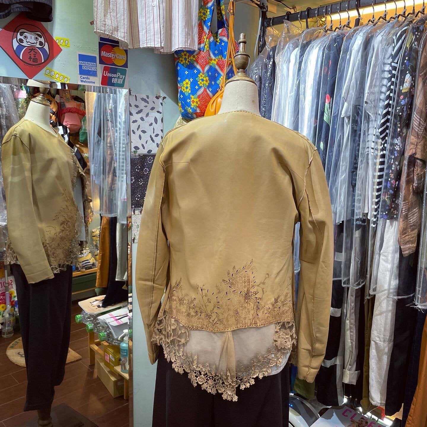 EXTRA20- Nigel Preston and Knight LambskinVintage Lace Jacket, made in Europe