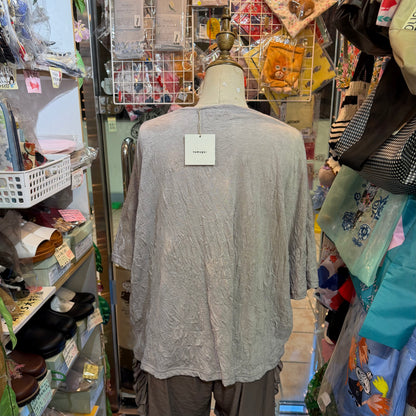 Tumugu SMILE Grey T-shirt, made in Japan