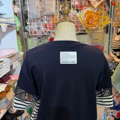 Marechal Terre Navy Striped Sweatshirt, made in Japan