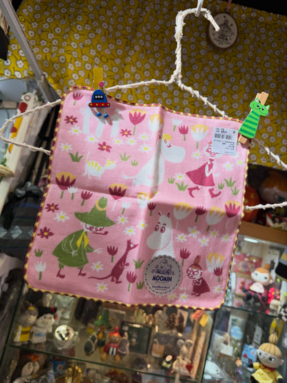 Moomin Friends and Little My Out for a Walk Handkerchief, Towel, Made in Japan
