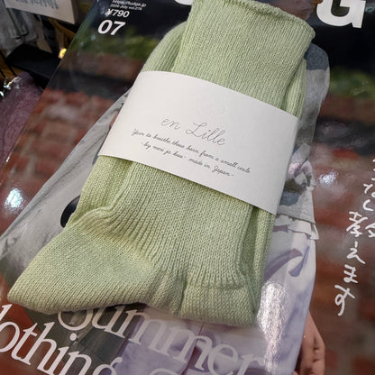 en lille Linen Socks, 4 Colors, made in Japan