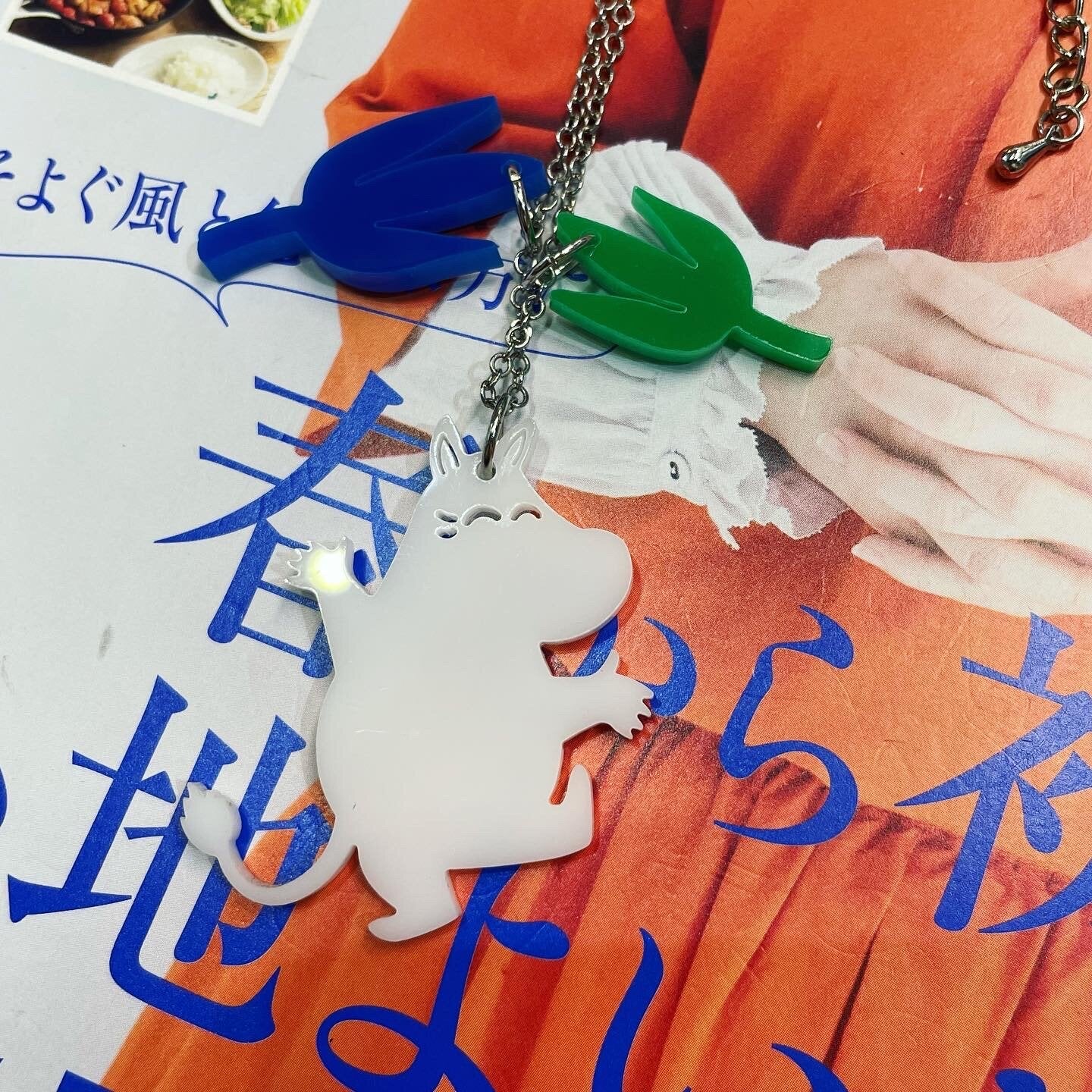 Sale- Moomin Acrylic Necklace, made in Sweden