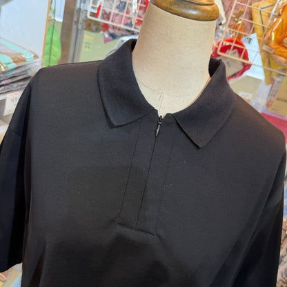 Mizuiro Ind Black Polo Shirt, made in Japan