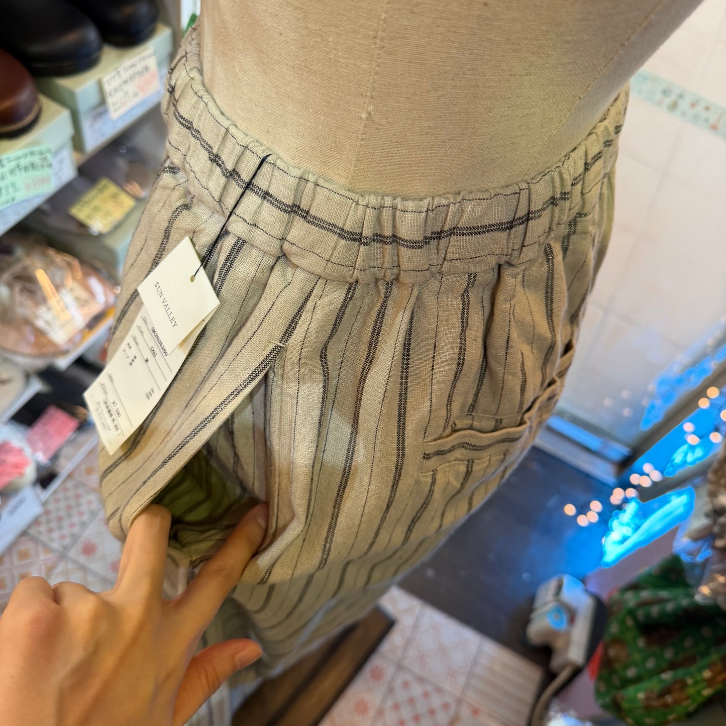 Sun Valley Natural Striped Pants