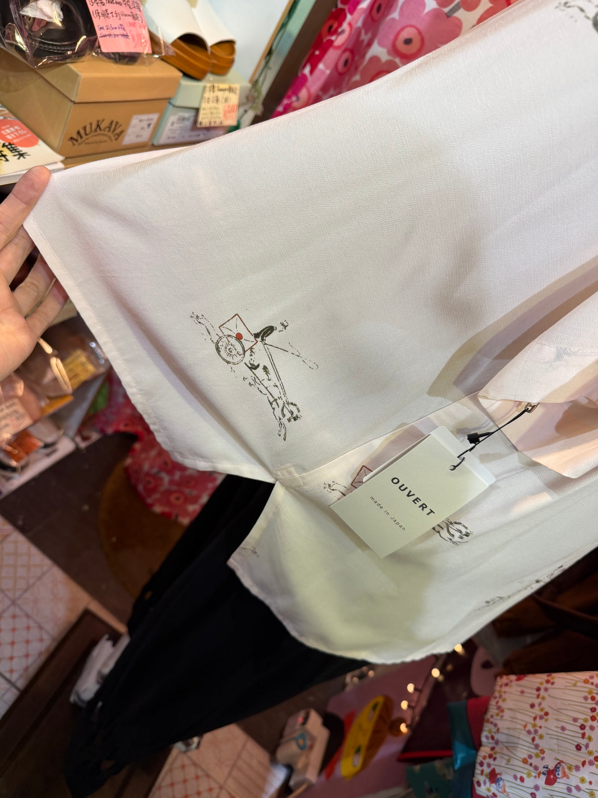 Ouvert French Prints Ivory Shirt, made in Japan
