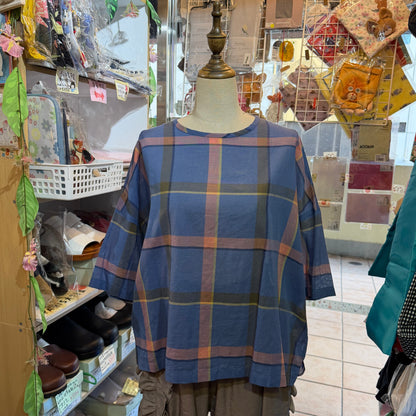 Days Checked Blouse, 2 Colors, made in Japan