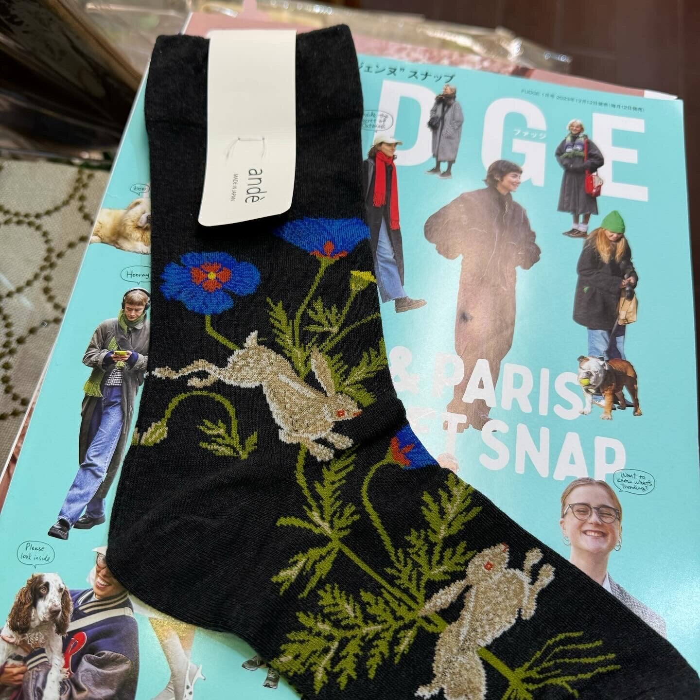 ande Rabbit Socks, made in Japan