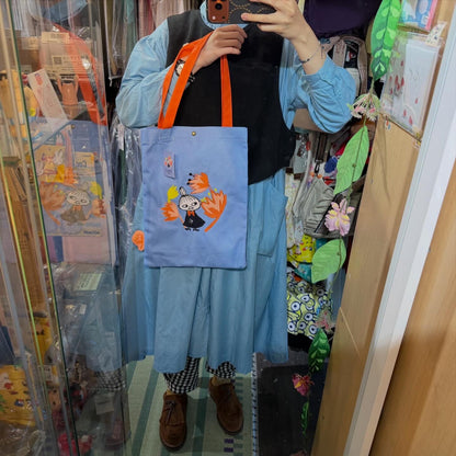 Little My Blue Embroidered Tote Bag