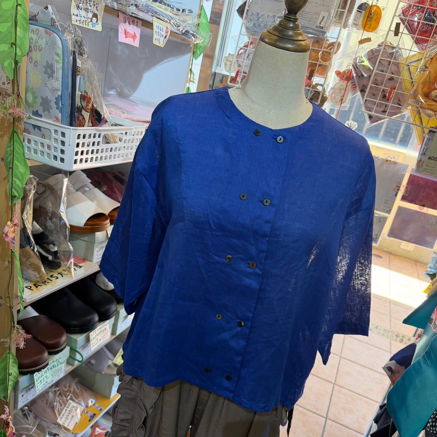 Mizuiro Ind Blue Linen Shirt, made in Japan