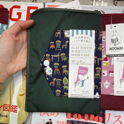 Sale- Moomin Mask Case Pouch, 3 Colors, made in Japan