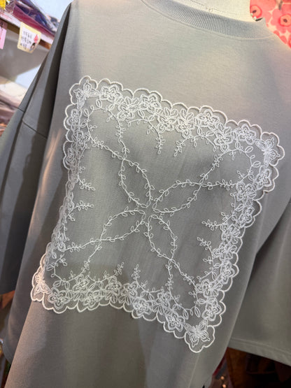 Yarra Grey Lace T-shirt, made in Korea