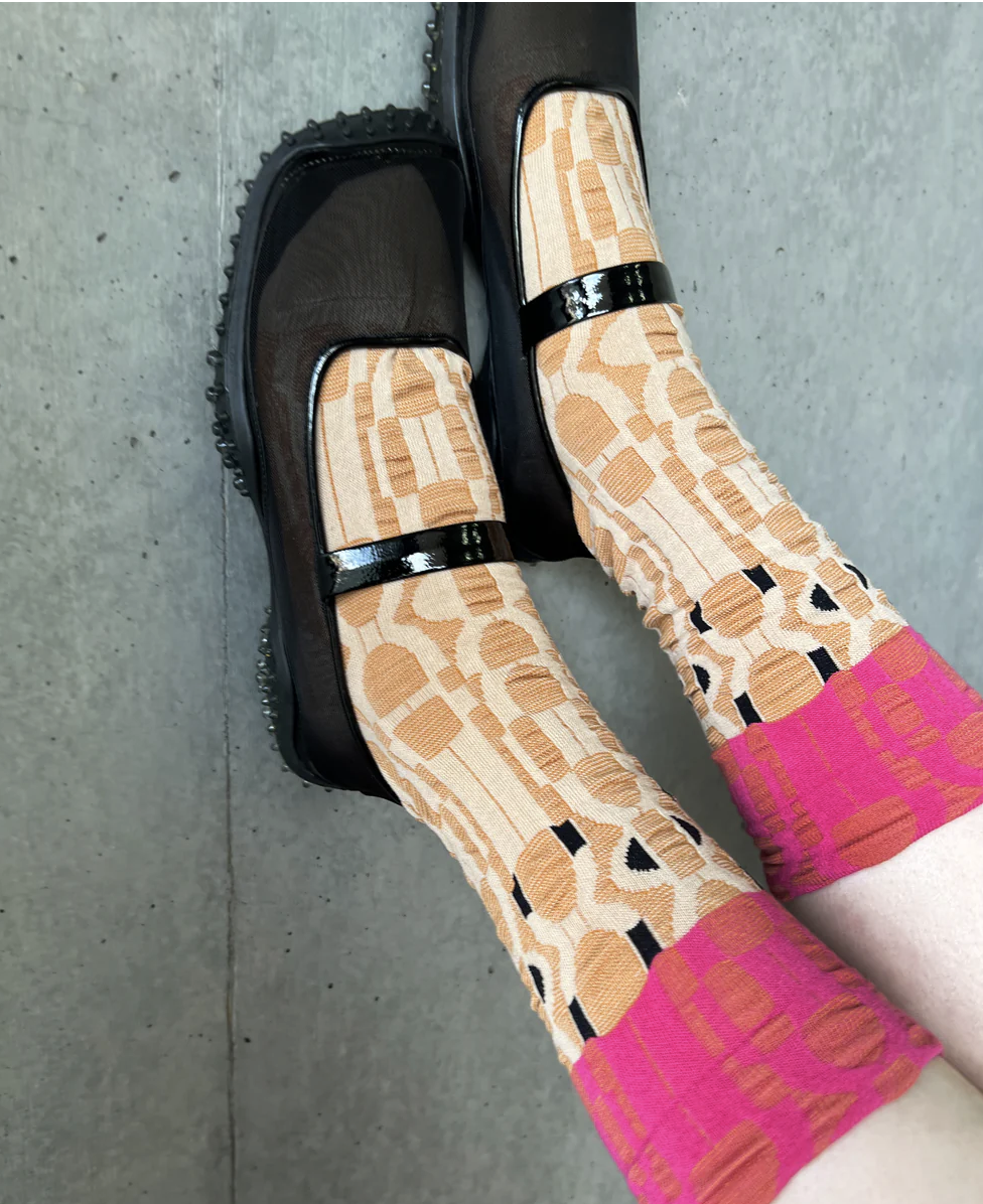 Nonnette Art deco Socks, 2 Colors, made in Japan