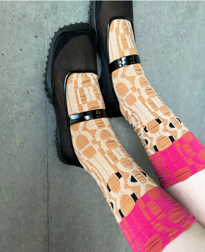 Nonnette Art deco Socks, 2 Colors, made in Japan