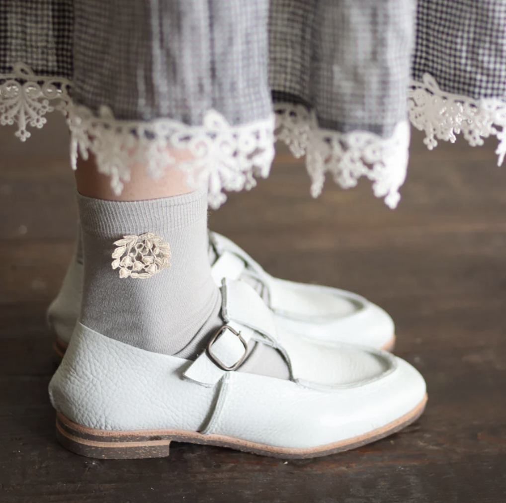 Rei Lily of the Valley Cotton Lace Socks, 5 Colors, made in Japan