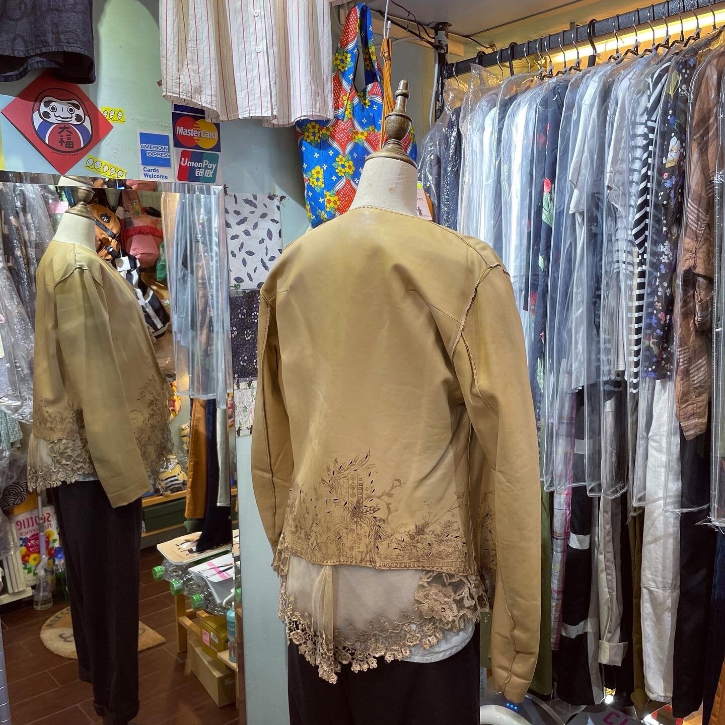 EXTRA20- Nigel Preston and Knight LambskinVintage Lace Jacket, made in Europe