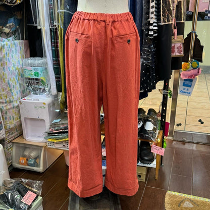 EXTRA30- Ina Red Linen Pants, made in Japan