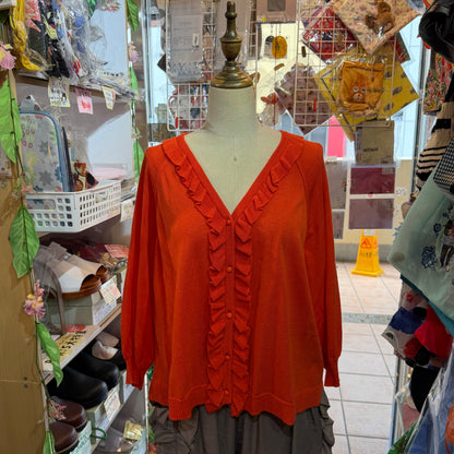 Tumugu Red Frill Cardigan