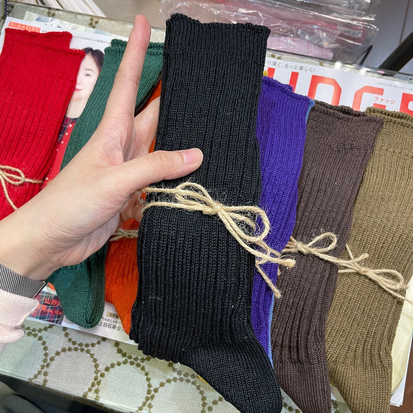 Ichi~ Loiter Long Linen Socks, 10 Colors, made in Japan