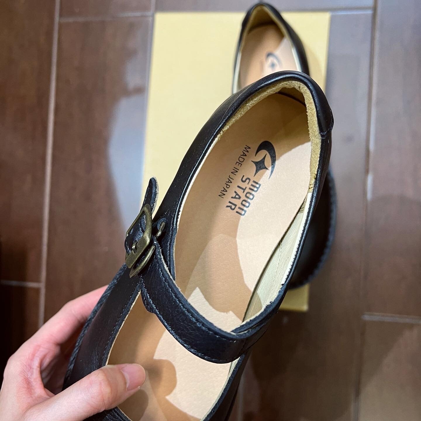 Sale- Moonstar Black Leather Shoes, size 25cm only, made in Japan