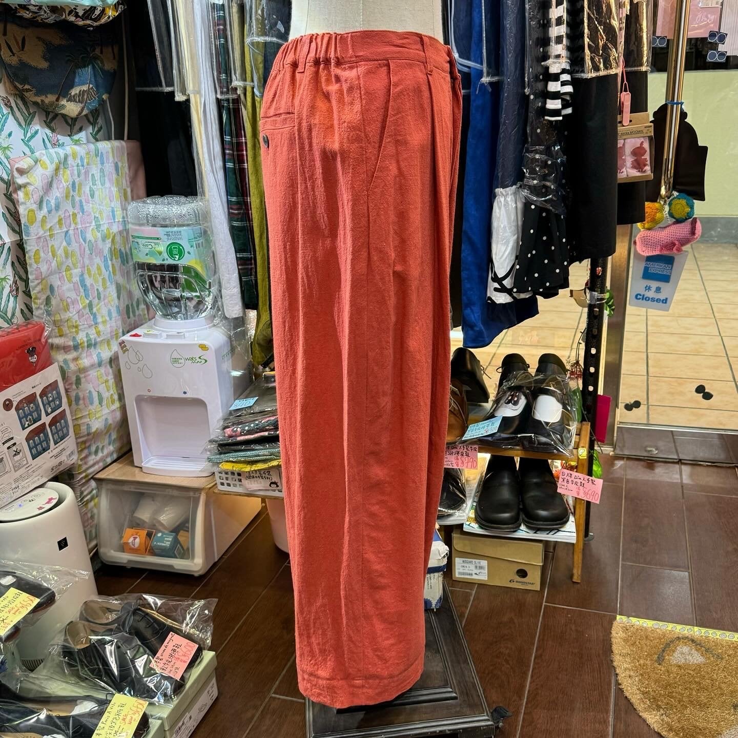 EXTRA20- Ina Red Linen Pants, made in Japan