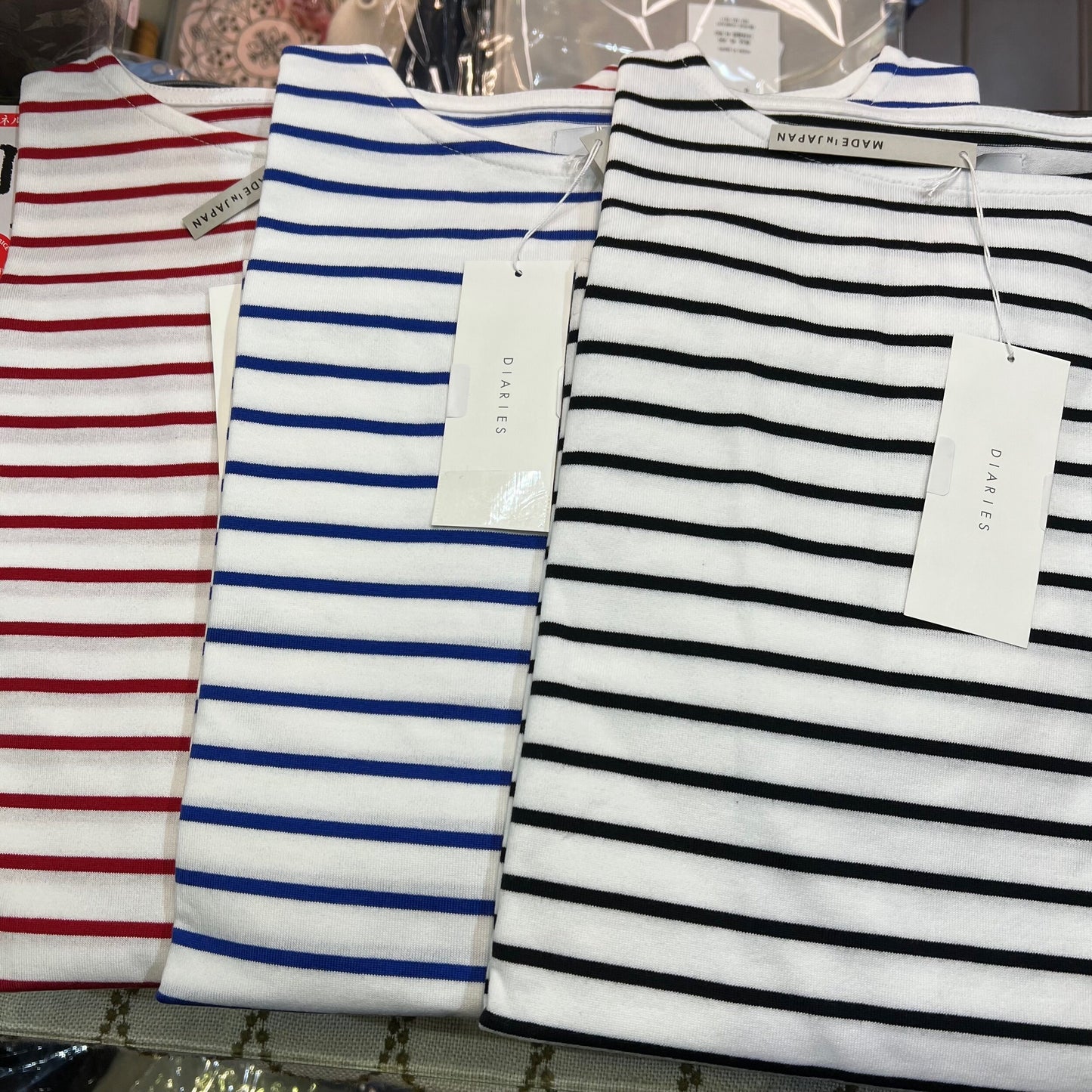 EXTRA20- Diaries Striped T-shirt, 3 Colors, made in Japan