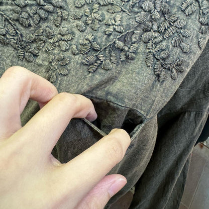 EXTRA30- Tanabana Brown Embroidery Top, made in India