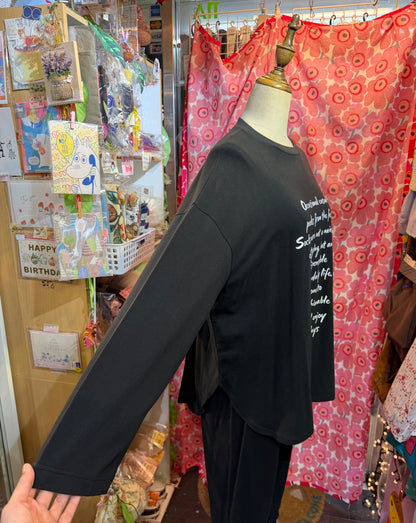 (G) Black Long T-shirt, made in Japan