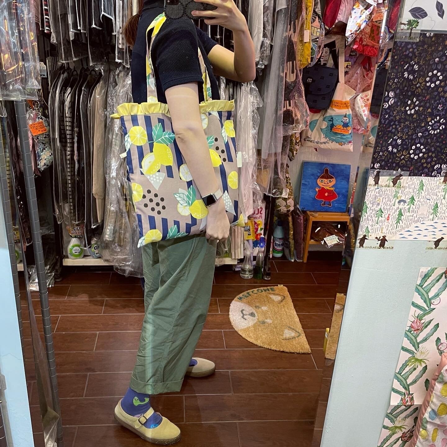 Handmade Lemon Tote Bag. Fabric from Japan