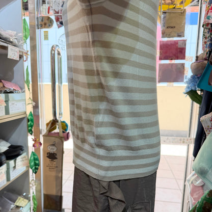 EXTRA30- Ichi Striped Cotton Cardigan, 2 Colors