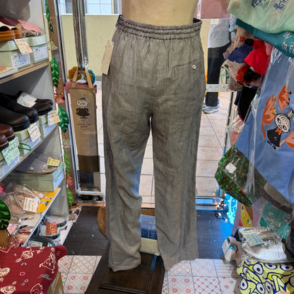 VM Linen Slim Cut Striped Pants, size 3, made in Japan