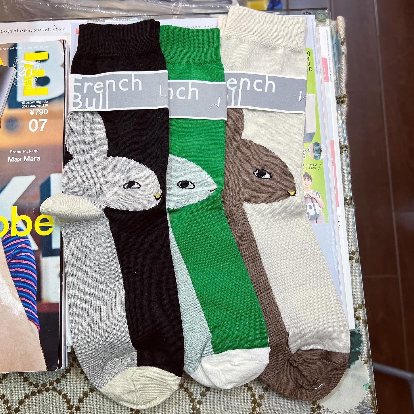 Sale- French Bull Rabbit Socks, 3 Colors, made in Japan