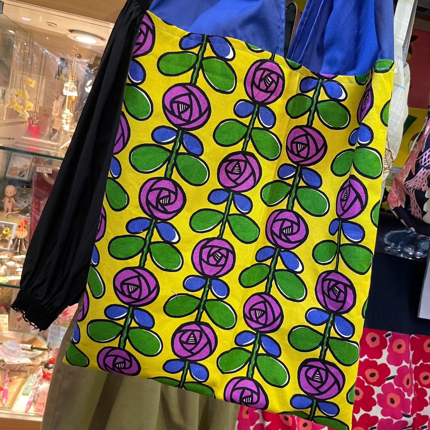 Handmade Floral Tote Bag, Fabric from Japan