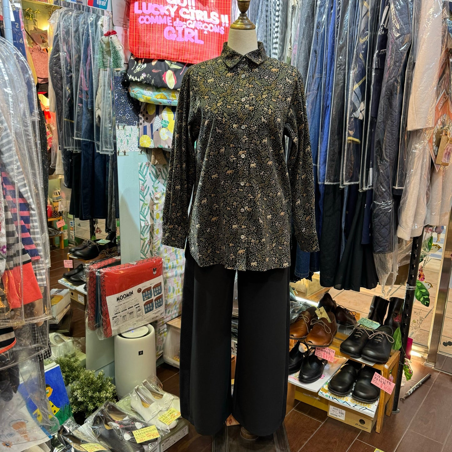 EXTRA20- Le Minor X Liberty London Black Shirt, made in Japan