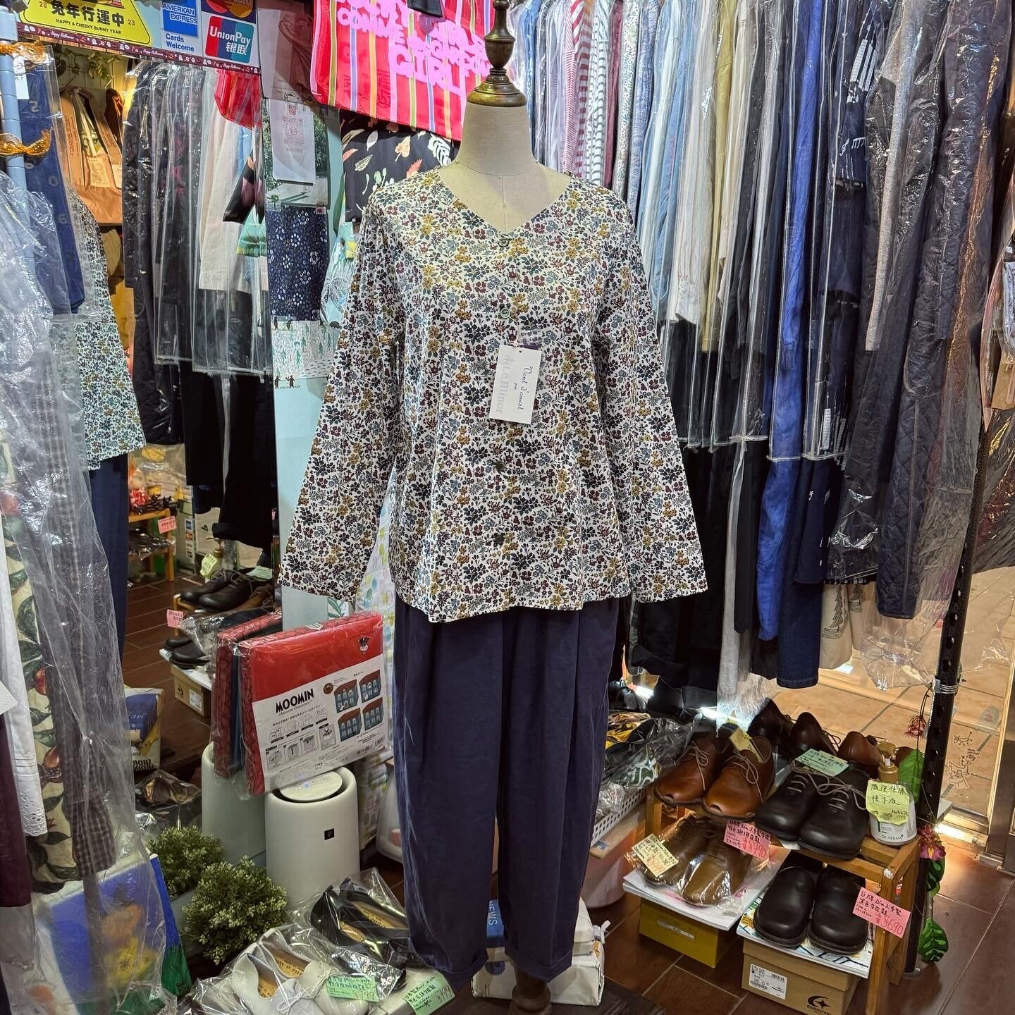 Sale- Le minor X Liberty London Floral V-neck Shirt, made in Japan
