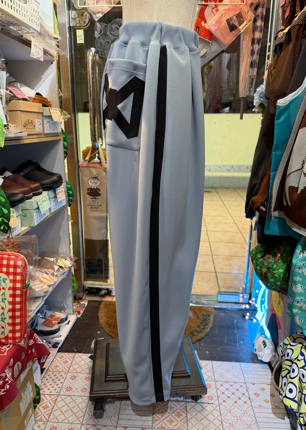 Drowse and yet… Grey Ribbon Jogger Pants, made in Japan