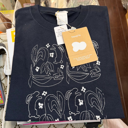 Haupia Rabbit EmbroideryT-shirt, 6 Colors, made in Japan