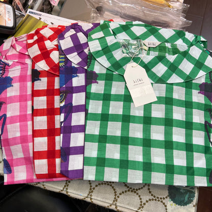 EXTRA20- Kilki Checked Top, 4 Colors, made in India