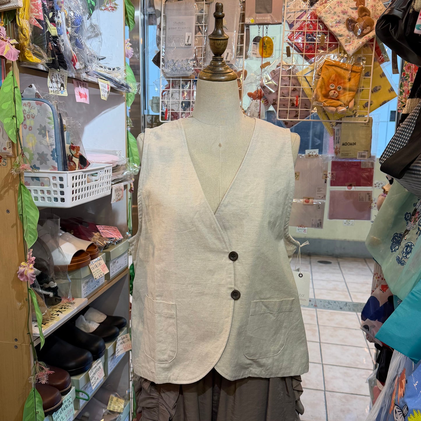 Ina Cotton-blend Vest Top, 2 Colors, made in Japan
