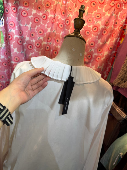 Mizuiro Ind Frill Collar Shirt, 2 Colors, made in Japan