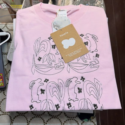 Haupia Rabbit EmbroideryT-shirt, 6 Colors, made in Japan