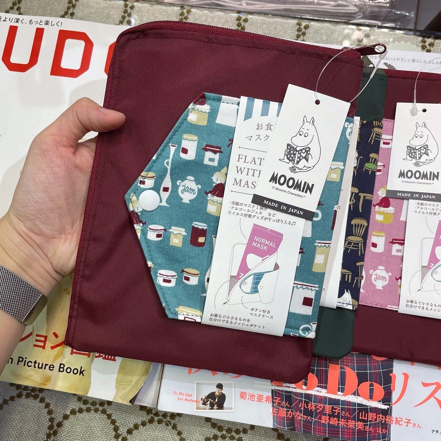 Sale- Moomin Mask Case Pouch, 3 Colors, made in Japan