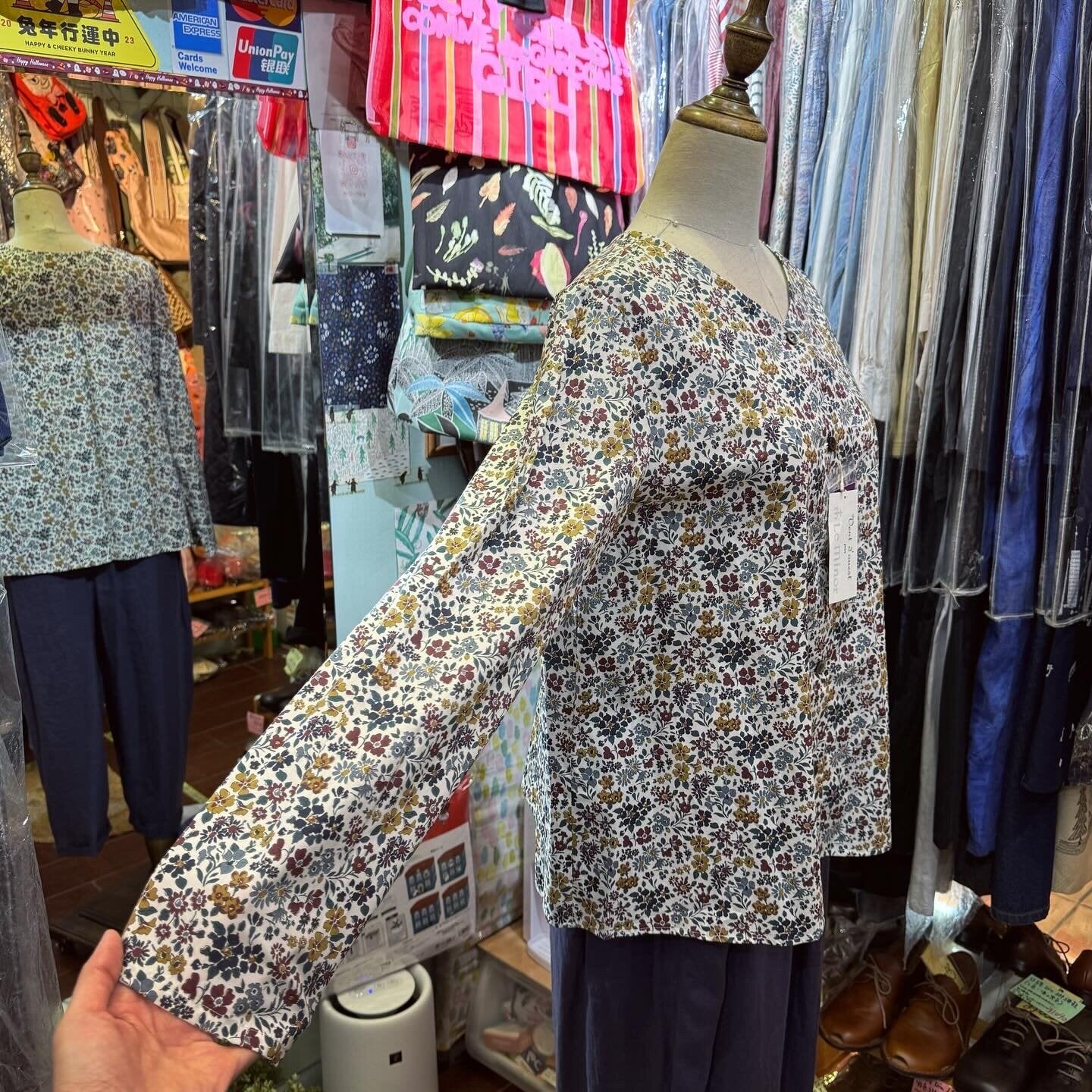 Sale- Le minor X Liberty London Floral V-neck Shirt, made in Japan