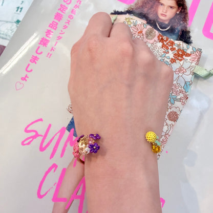 Les Néréides Paris Lemon and Flower Bangle Bracelet, imported from the UK