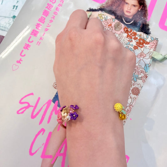 Les Néréides Paris Lemon and Flower Bangle Bracelet, imported from the UK