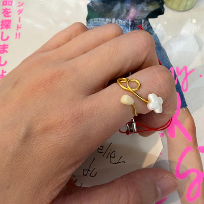 Latelier du savon Freshwater Pearl Brass Ring, made in Japan