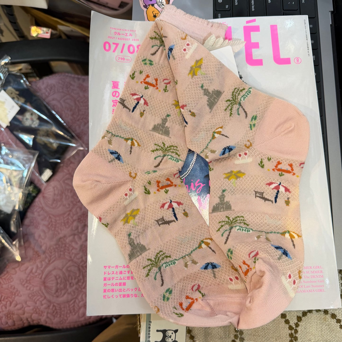 Antipast Summer Beach Pink Socks, made in Japan