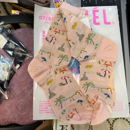 Antipast Summer Beach Pink Socks, made in Japan