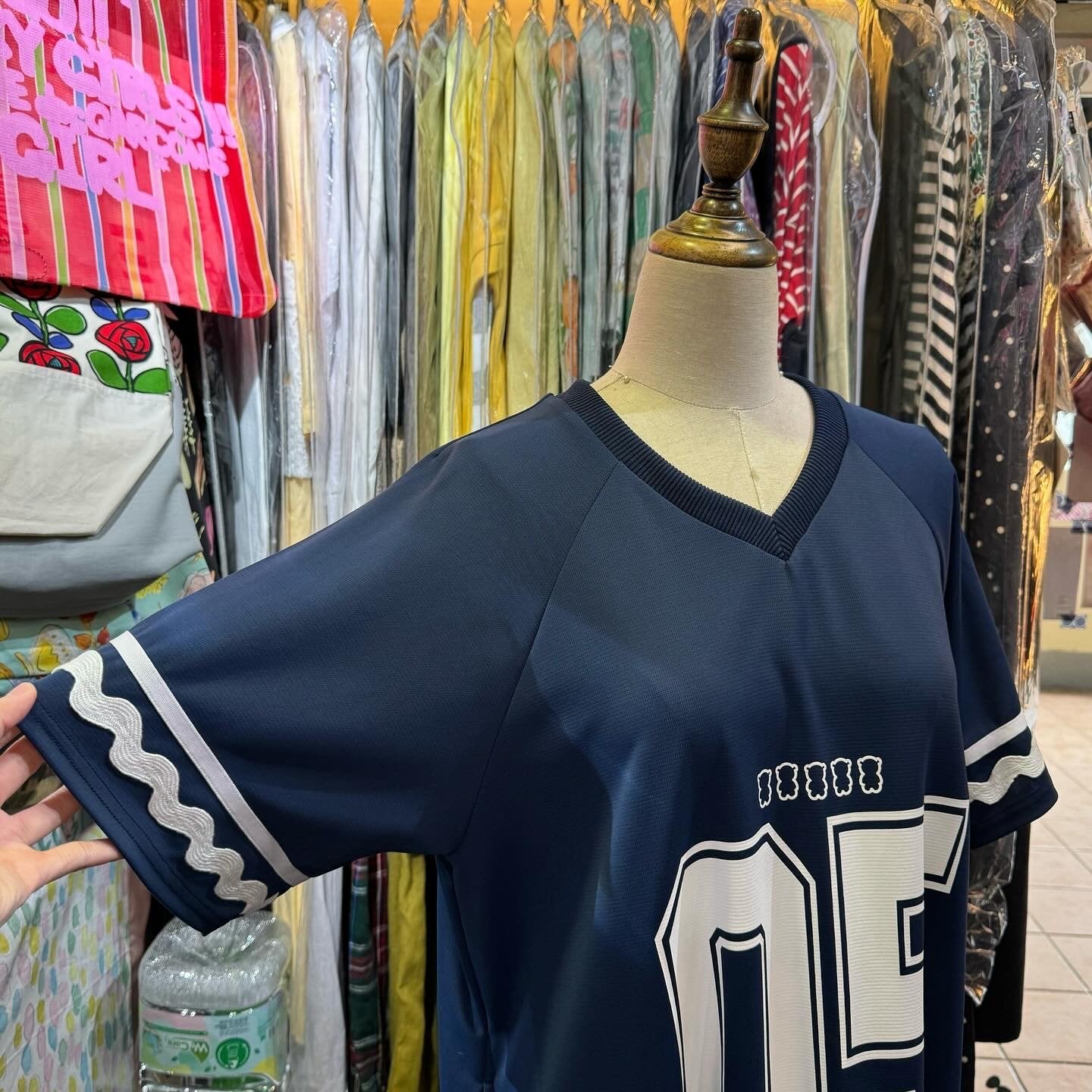 Frankygrow Navy Ruffles Dress, made in Japan