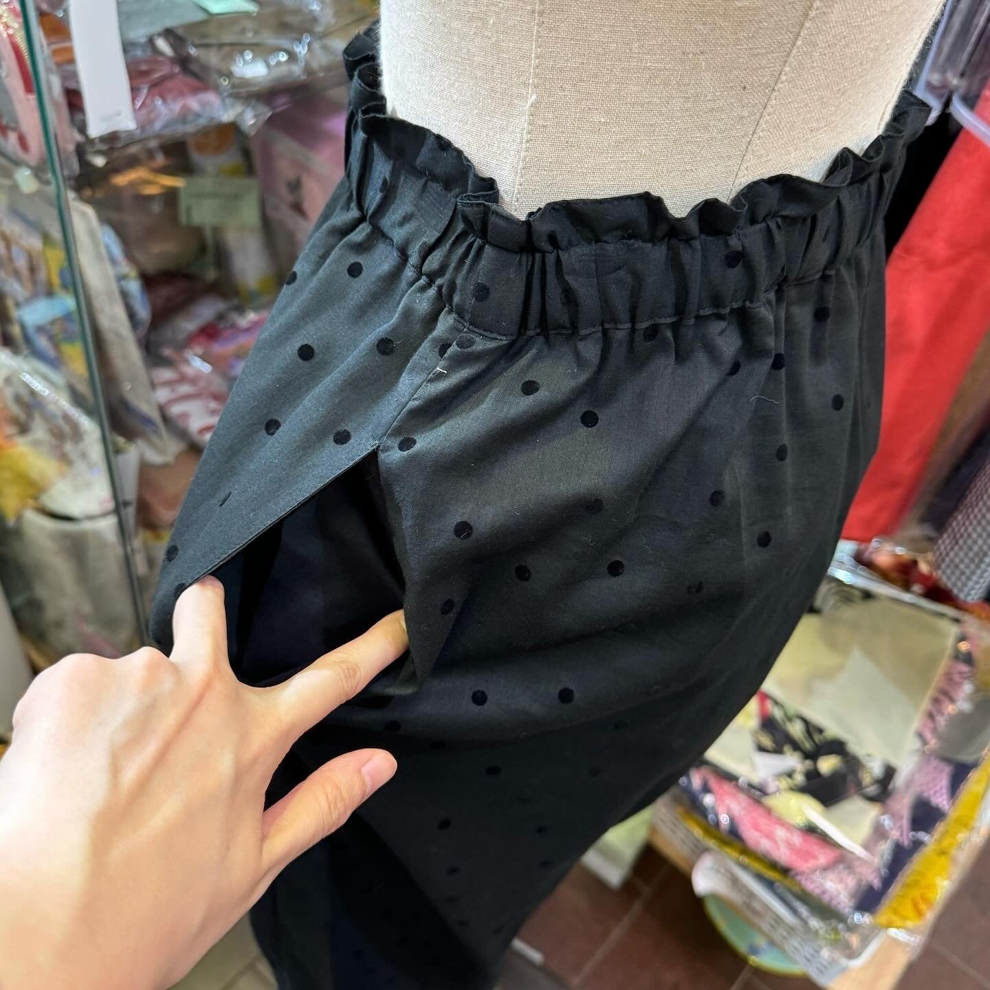 Sale- Ynir Polka Black Pants, made in Japan