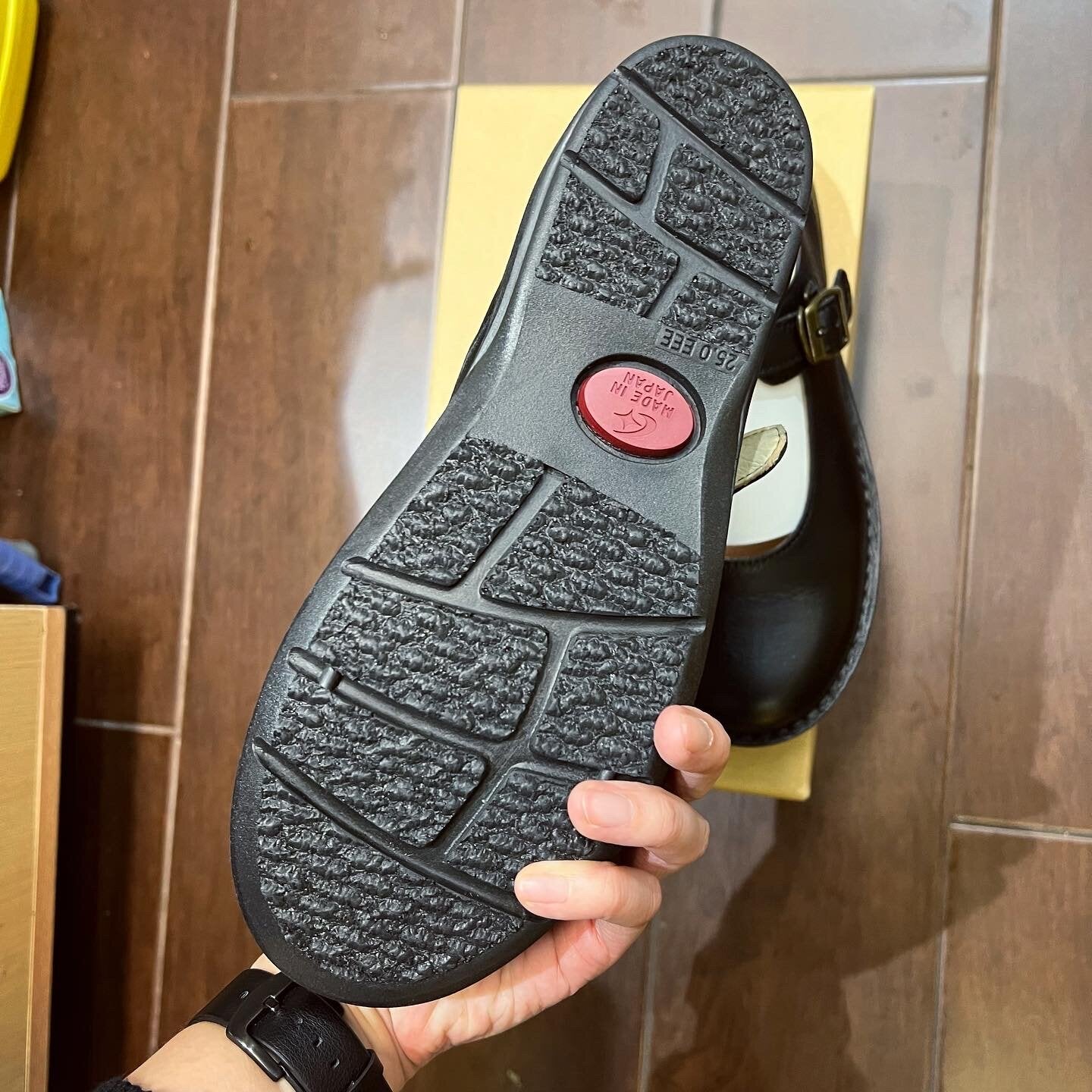 Sale- Moonstar Black Leather Shoes, size 25cm only, made in Japan